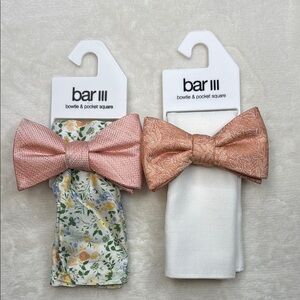 Bar III Bow Tie and Pocket Square Bundle- 2 Sets